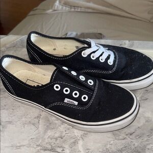Vans Kids Black and White Canvas Sneakers